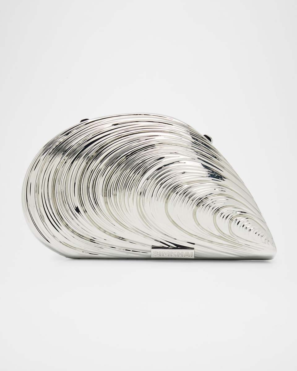 Bridget Metal Oyster Shell Clutch Bag