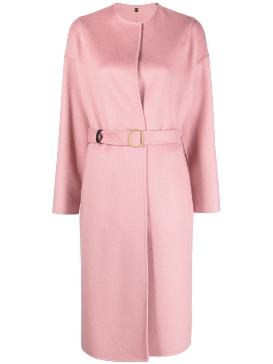belted wool-blend trench coat