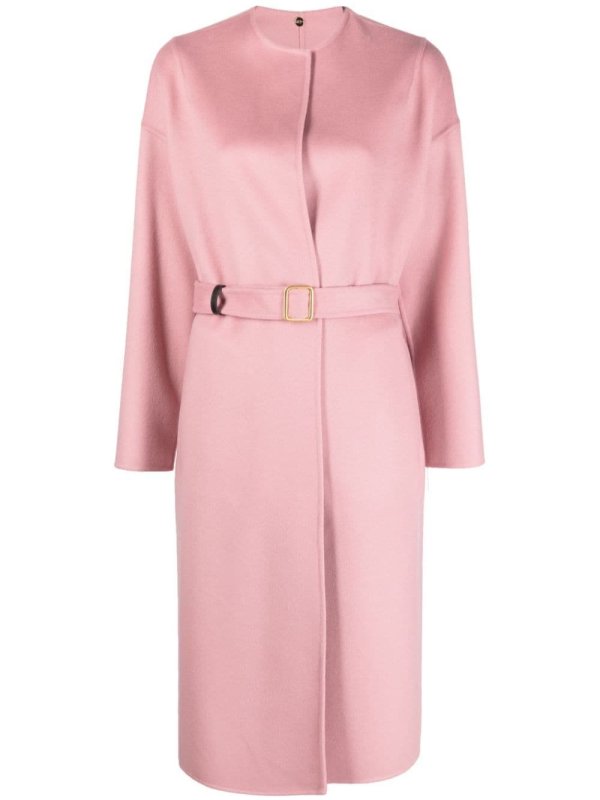 belted wool-blend trench coat
