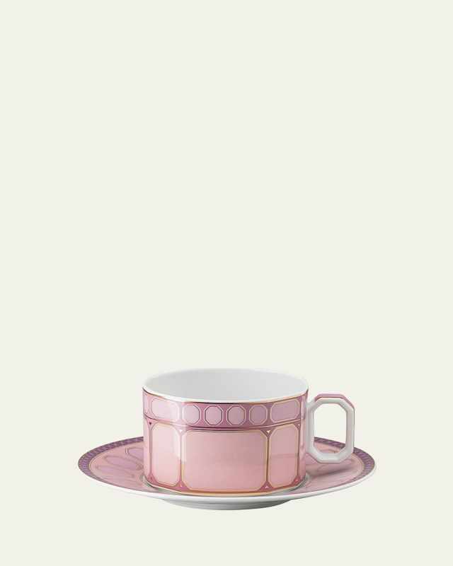 Signum Tea Cup & Saucer, Rose Pink
