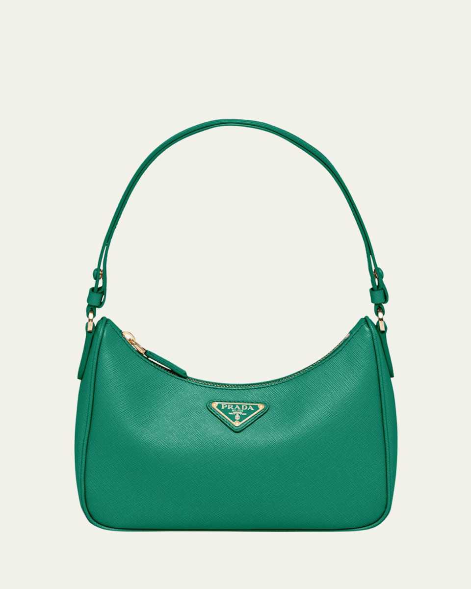 Mini Saffiano Leather Shoulder Bag with Adjustable Strap