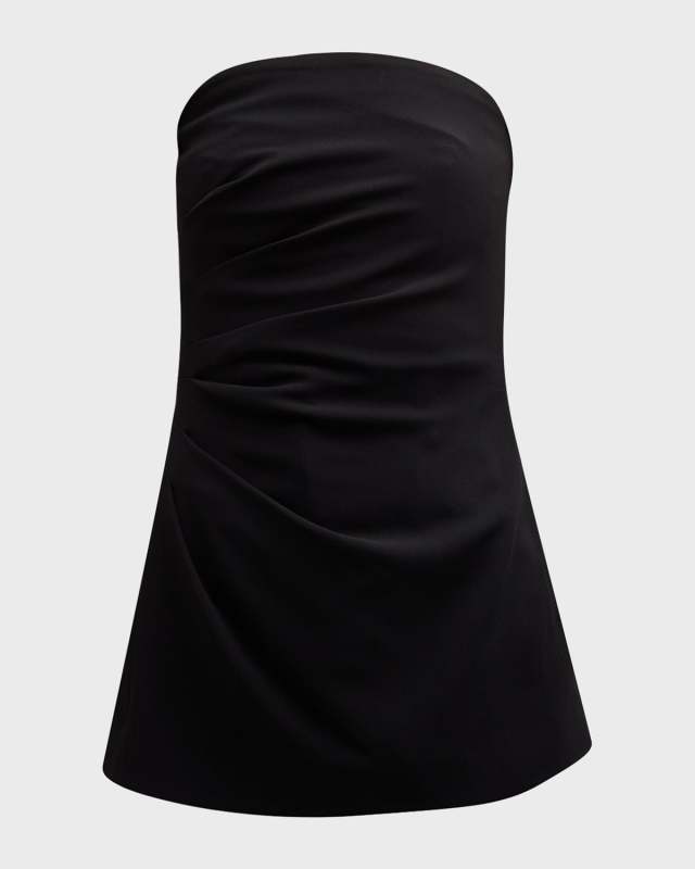 Gathered Crepe Strapless Top