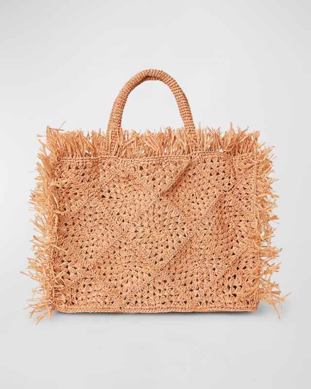 Calais Fringe Straw Tote Bag