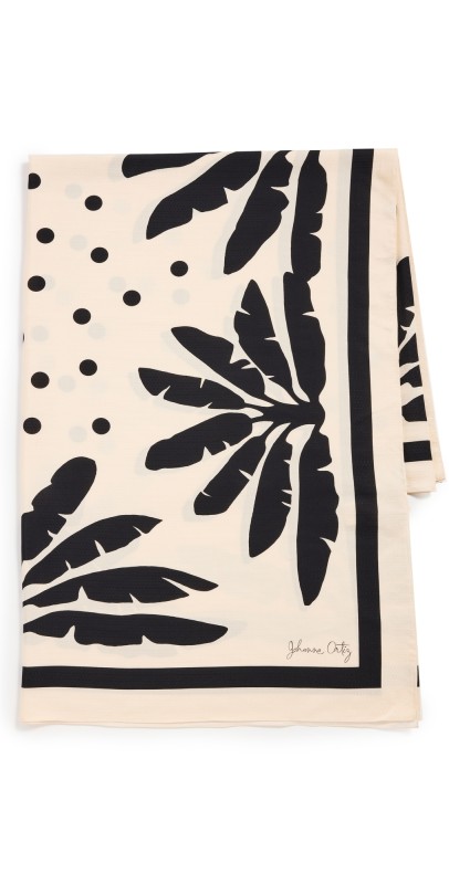 Johanna Ortiz Viscose Silk Shawl Ecru/Black