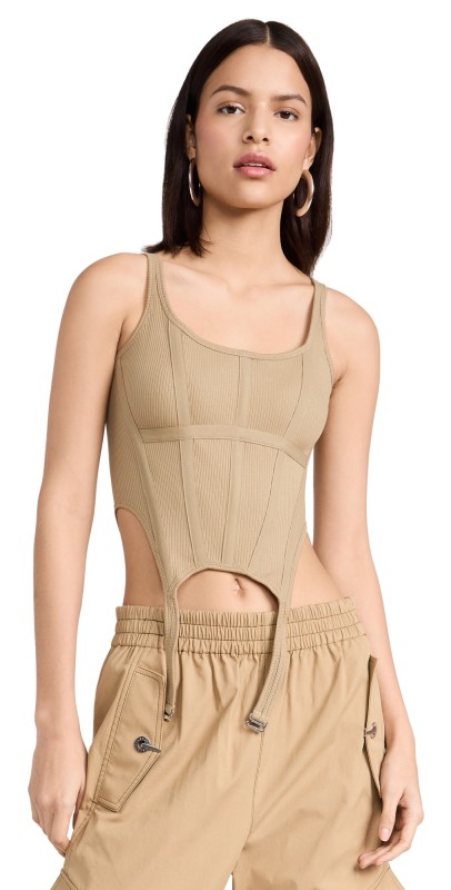Dion Lee Combat Corset Tank Khaki