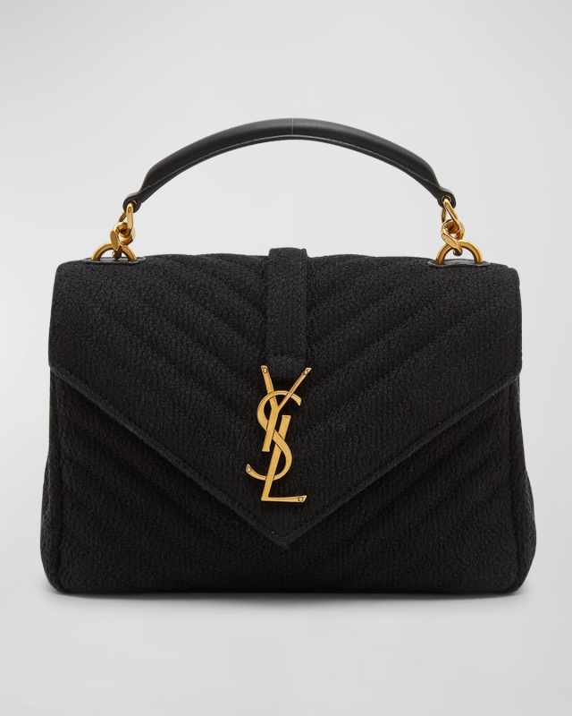 College Medium Flap YSL Shoulder Bag in Quilted Tweed