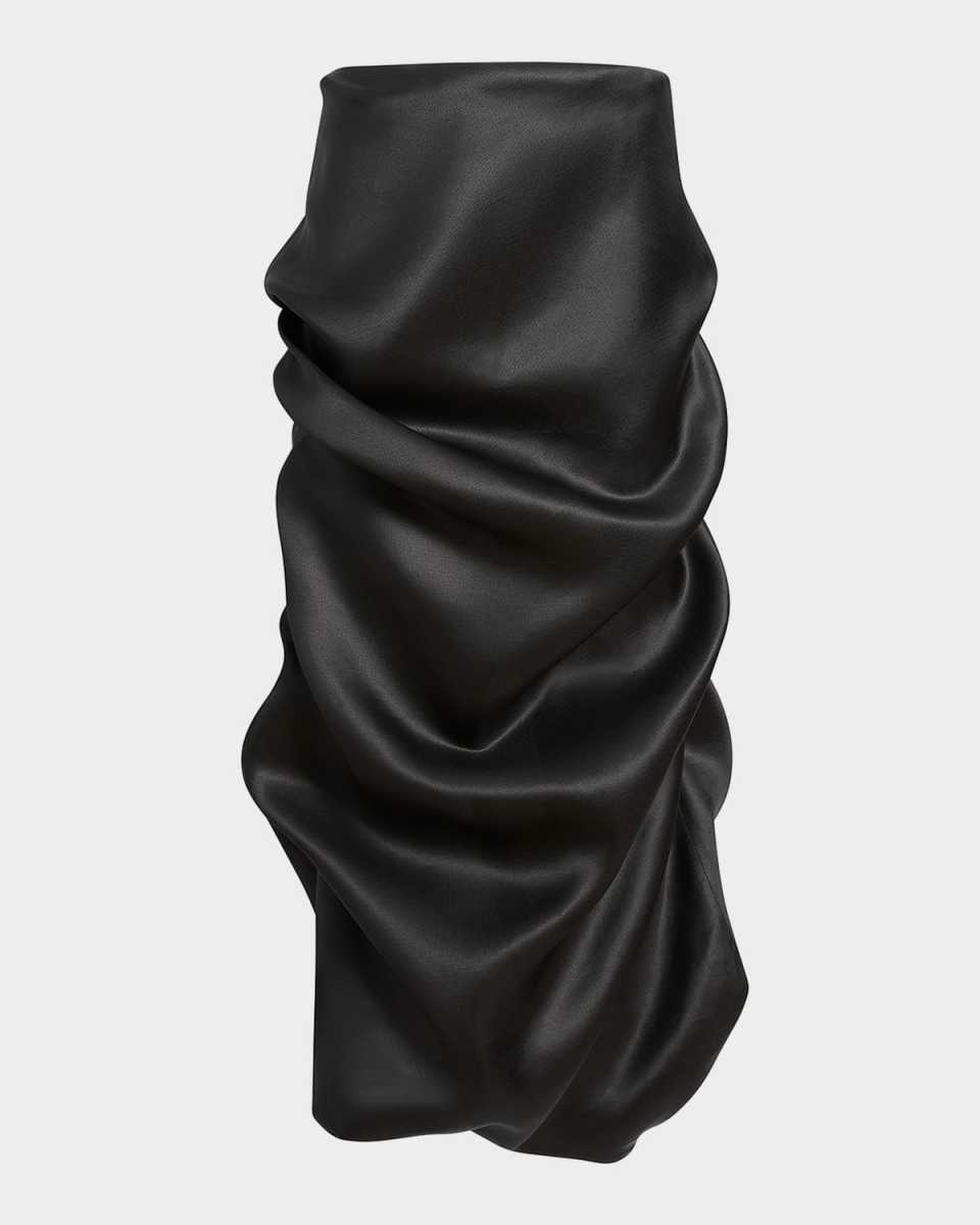 Olula Draped Silk Maxi Skirt