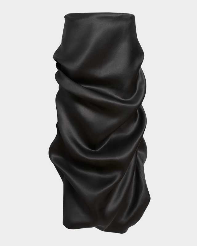 Olula Draped Silk Maxi Skirt