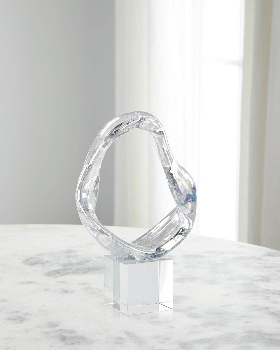Prismatic Loop on Crystal Base Sculpture, Small