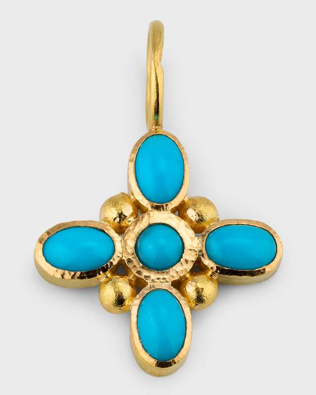 19K Sleeping Beauty Turquoise Clover Pendant