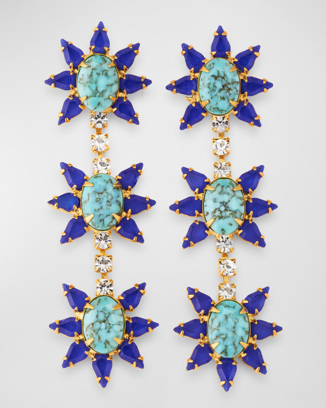 Steora Linear Crystal Earrings