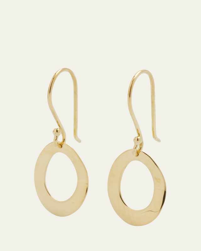 Mini Wavy Oval Earrings in 18K Gold