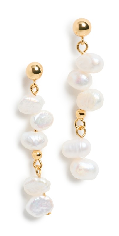 Anni Lu Pearly Drop Earrings Gold