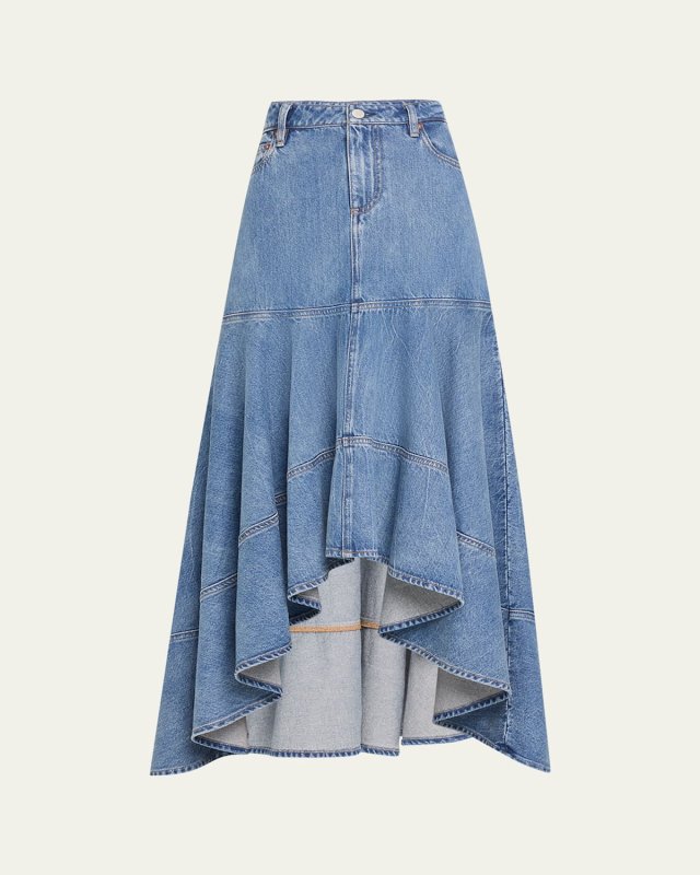Donella High-Low Denim Skirt
