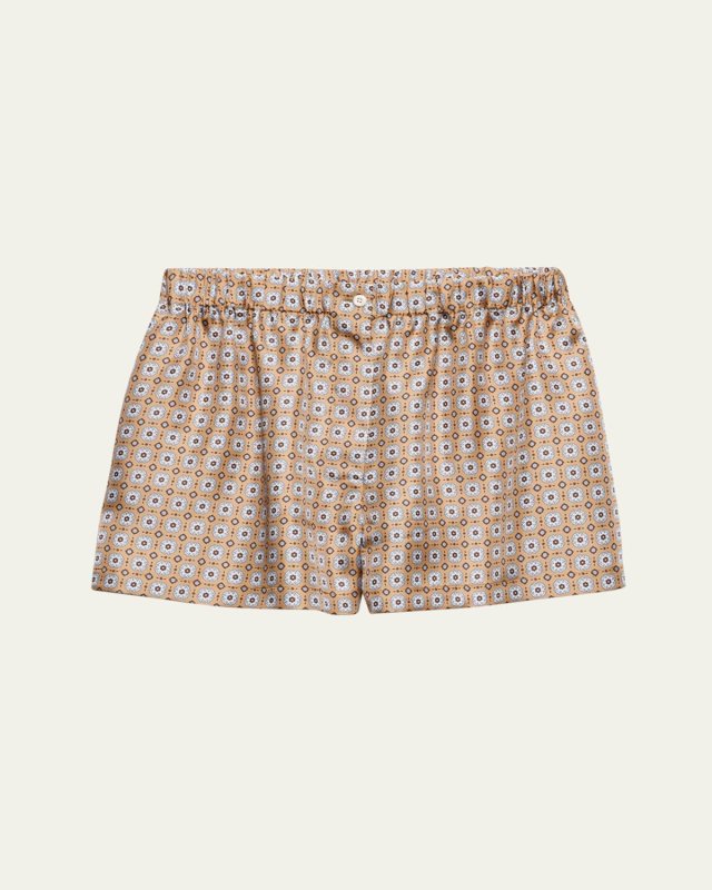 Floral Silk Twill Shorts