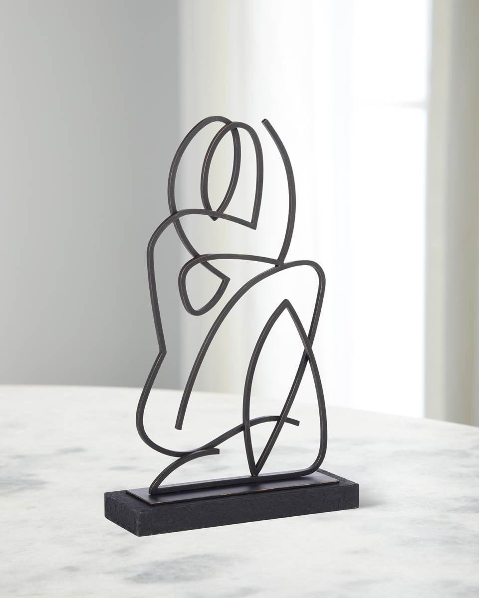 Wire Madonna Antiqued Bronze Sculpture