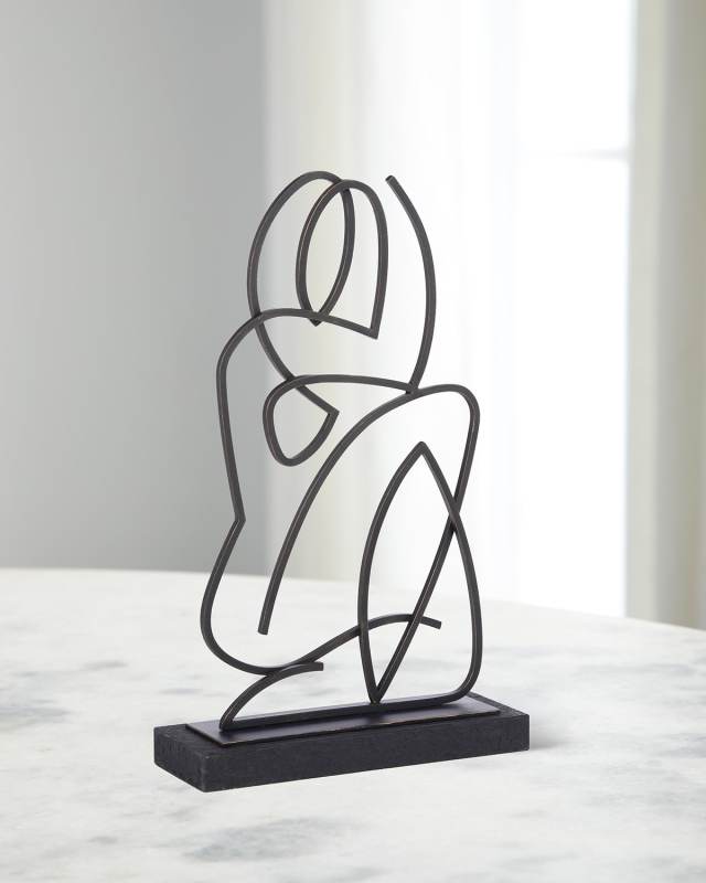 Wire Madonna Antiqued Bronze Sculpture