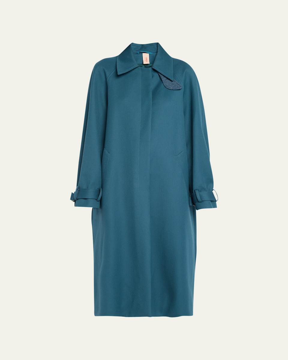 Water-Repellent Wool Trench Coat