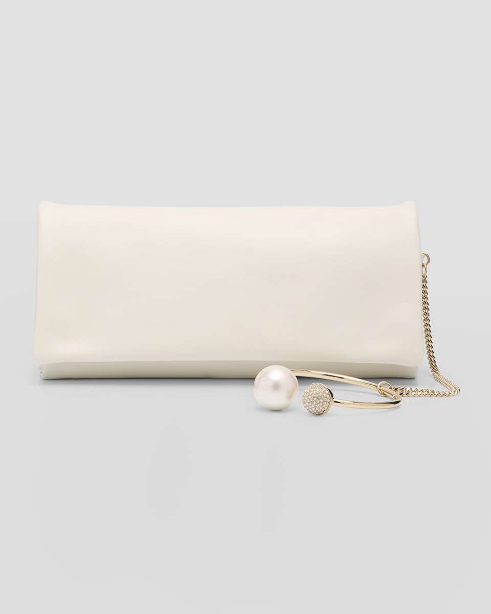Xandra Pearly Crystal Leather Wristlet