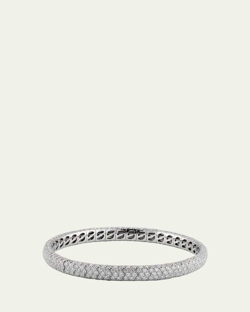 18K White Gold Pave Stretch Bracelet with Diamonds