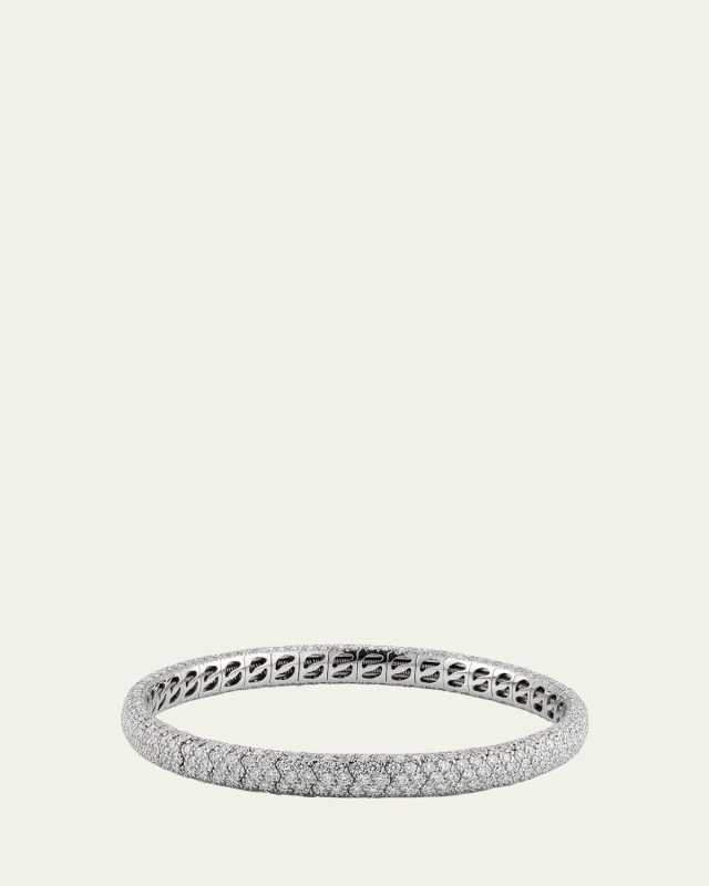 18K White Gold Pave Stretch Bracelet with Diamonds