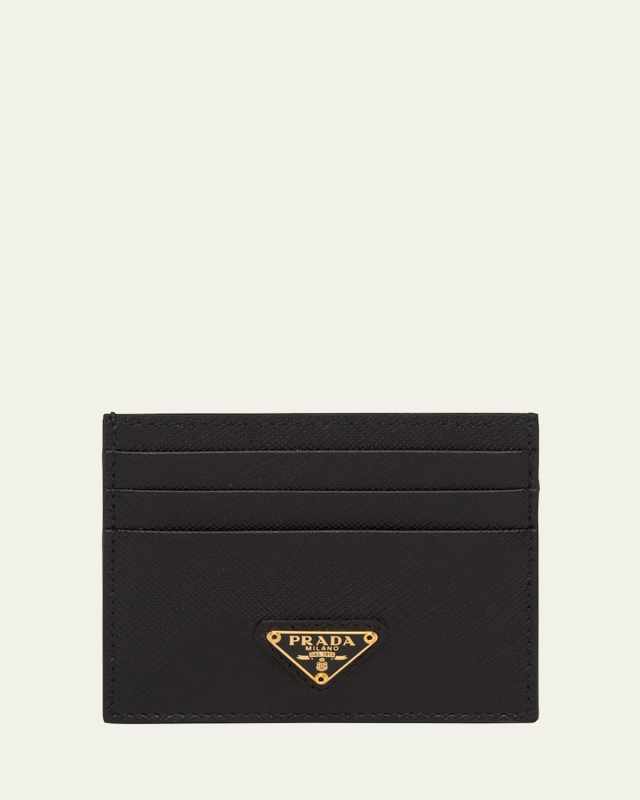 Triangle Logo Leather Card Case
