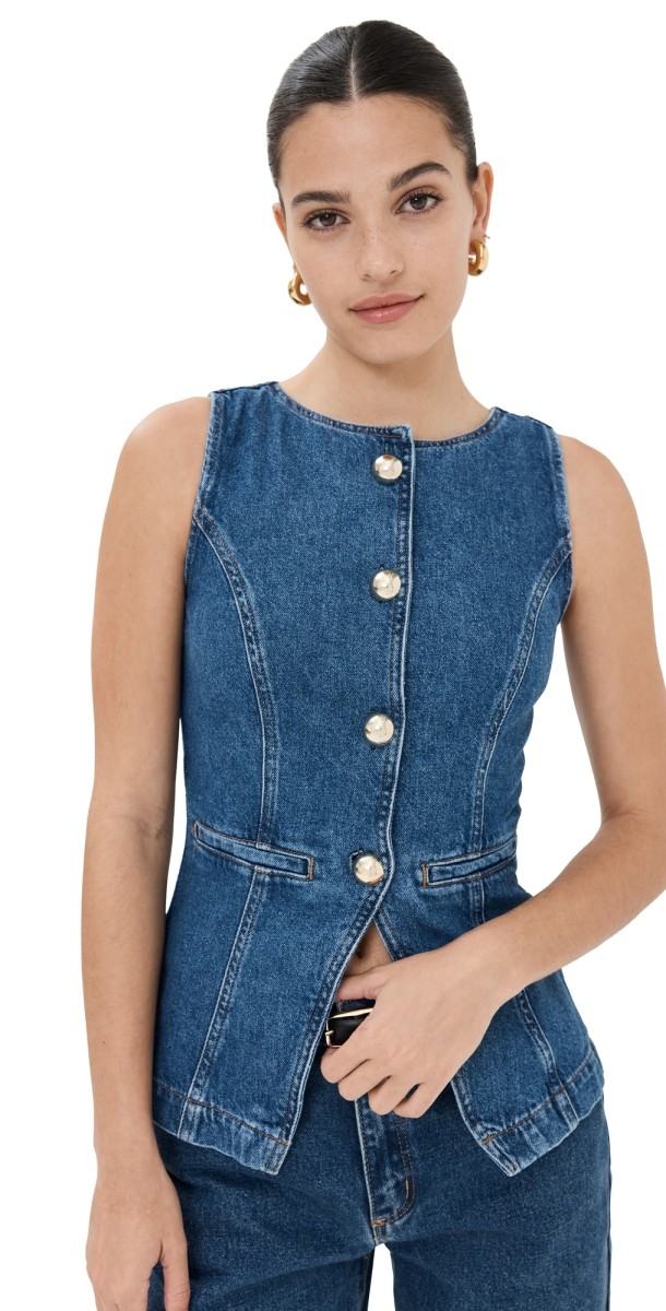 Reformation Ophelia Denim Top Keila