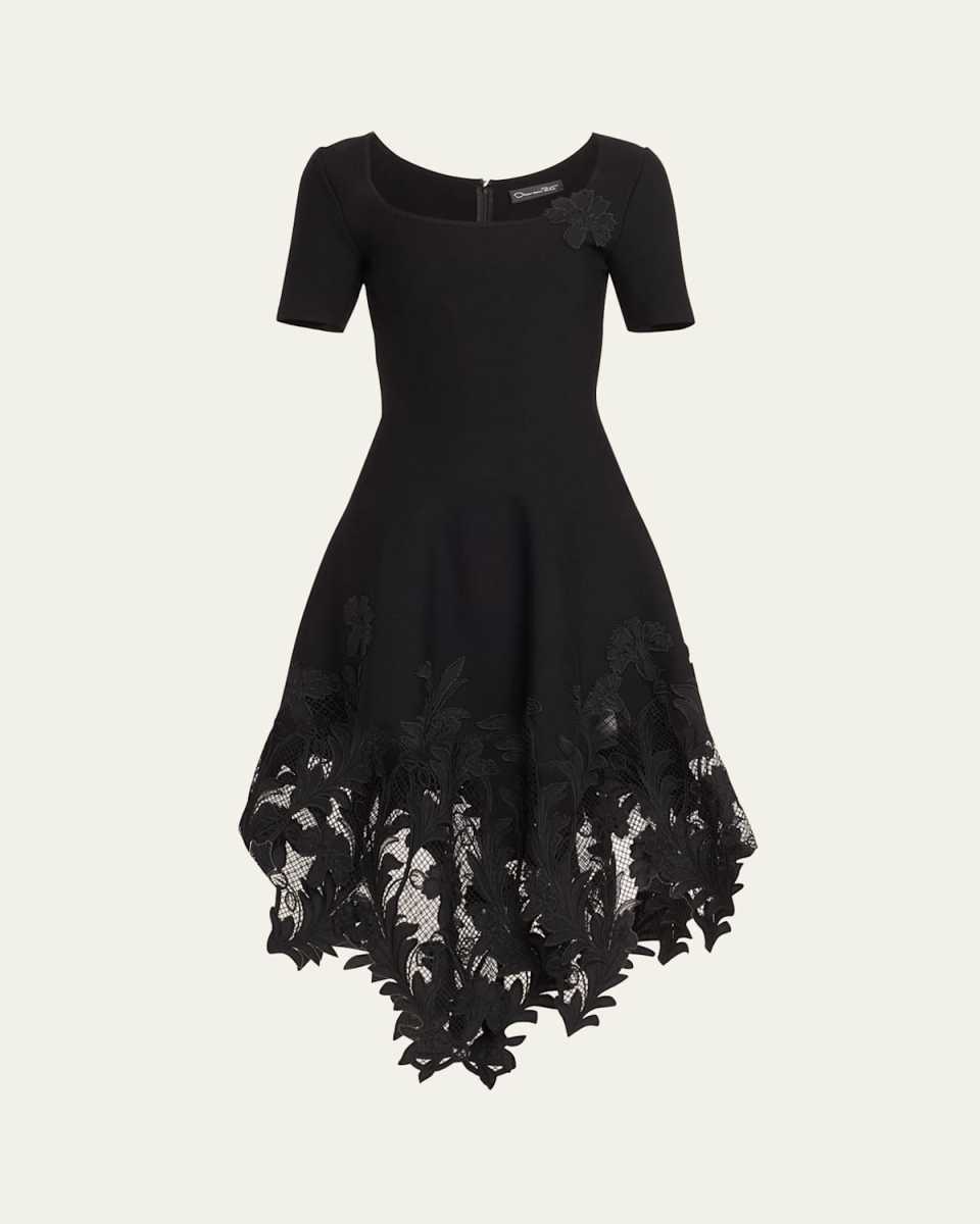Marbled Carnation Guipuire Knit Midi Dress