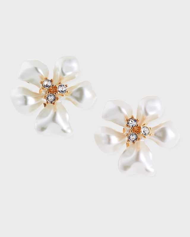 Crystal Center Flower Earrings