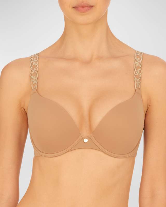 Pure Luxe Lace-Trim Push-Up Bra