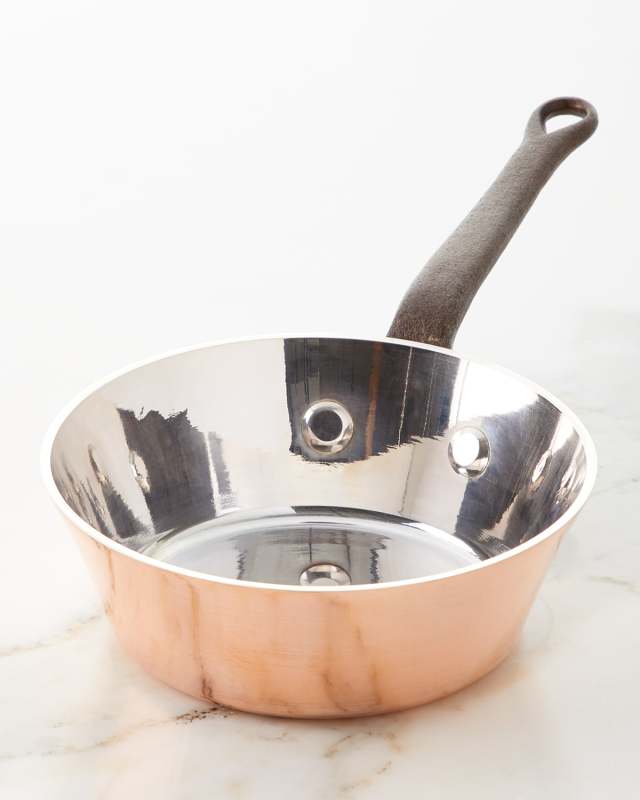 Solid Copper Silver-Lined Splayed Sauce Pan - 6.5"/1qt