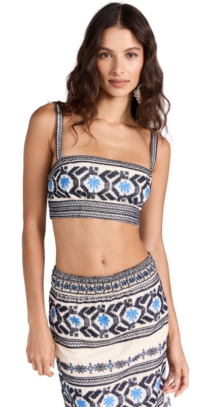 Johanna Ortiz River Breeze Crop Top Tropic Ecru/Blue
