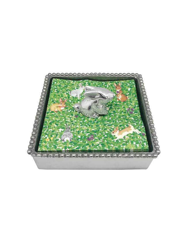 Bunny Beaded Napkin Box