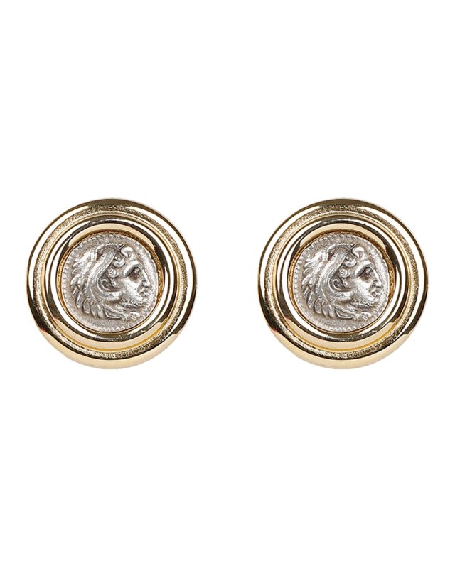 Roman Coin Clip Earrings