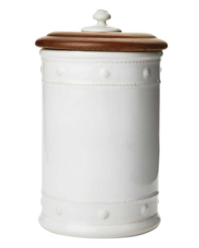 Berry & Thread 11.5" Canister with Wooden Lid - Whitewash