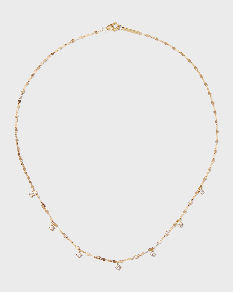 Solo Partial Hanging Multi-Rain Diamond Necklace
