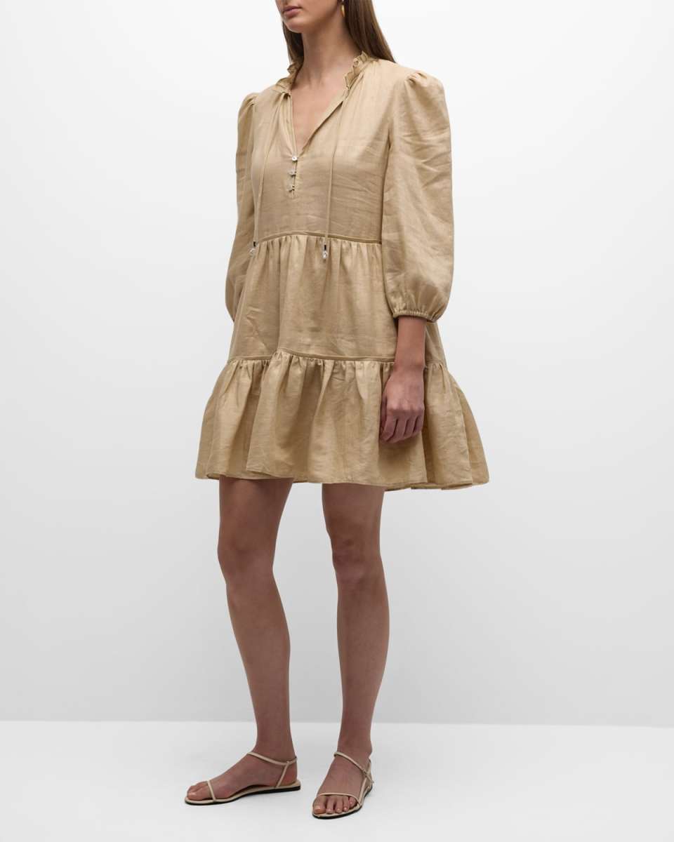 Hawken V-Neck Tiered Mini Dress