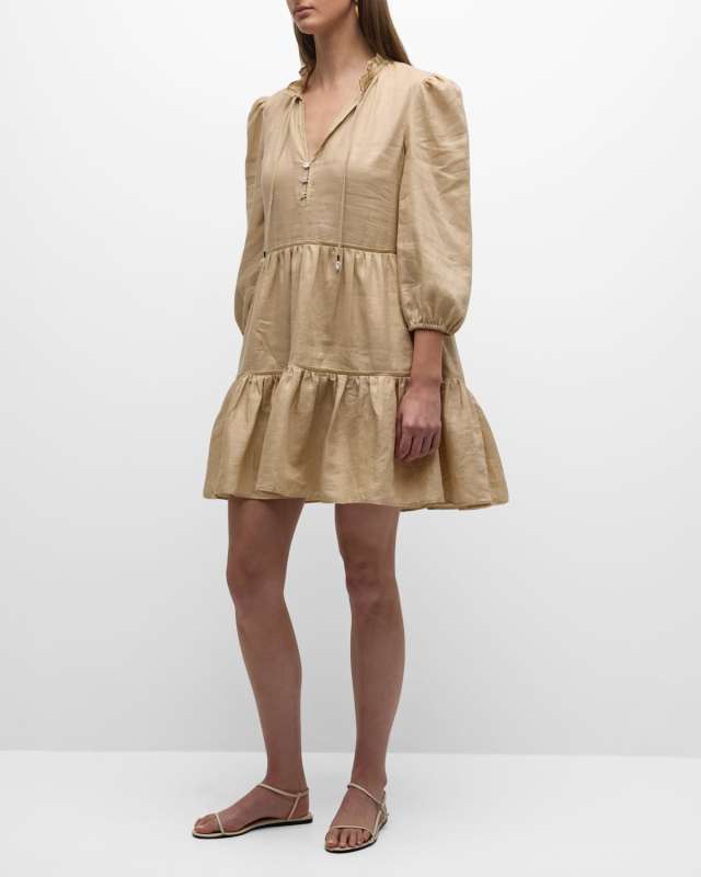 Hawken V-Neck Tiered Mini Dress