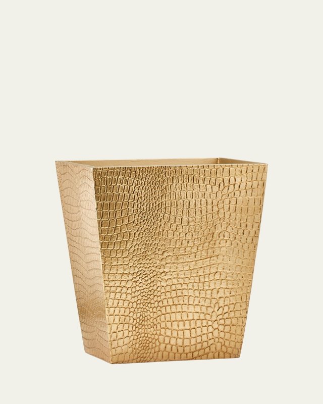 Crocodile Gold Wastebasket
