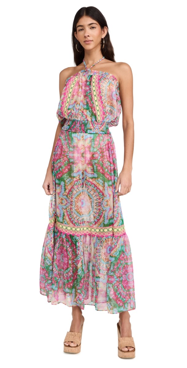 Ramy Brook Miranda Dress Palm Green Multi Palais Print