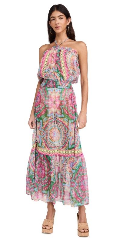 Ramy Brook Miranda Dress Palm Green Multi Palais Print