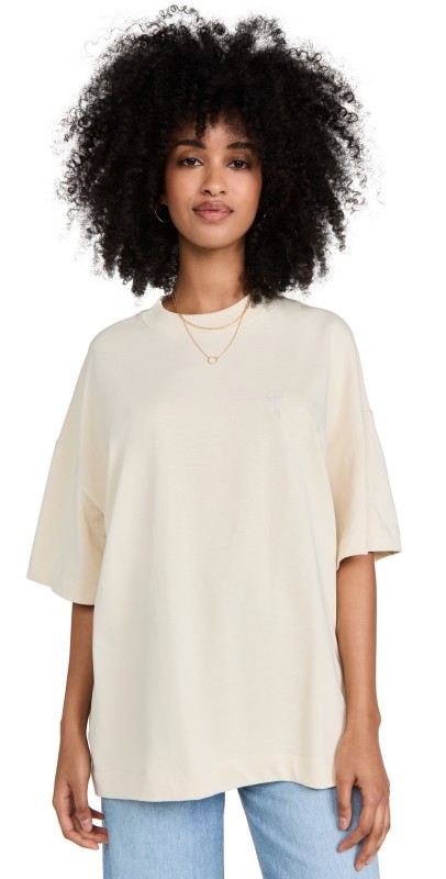 AMI Tonal Small ADC T-Shirt Off White