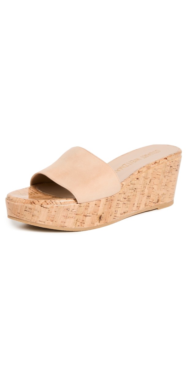 Stuart Weitzman Summer Wedge Sandals Adobe