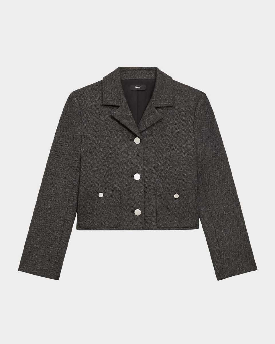 Boxy Cropped Patch Pocket Jacket
