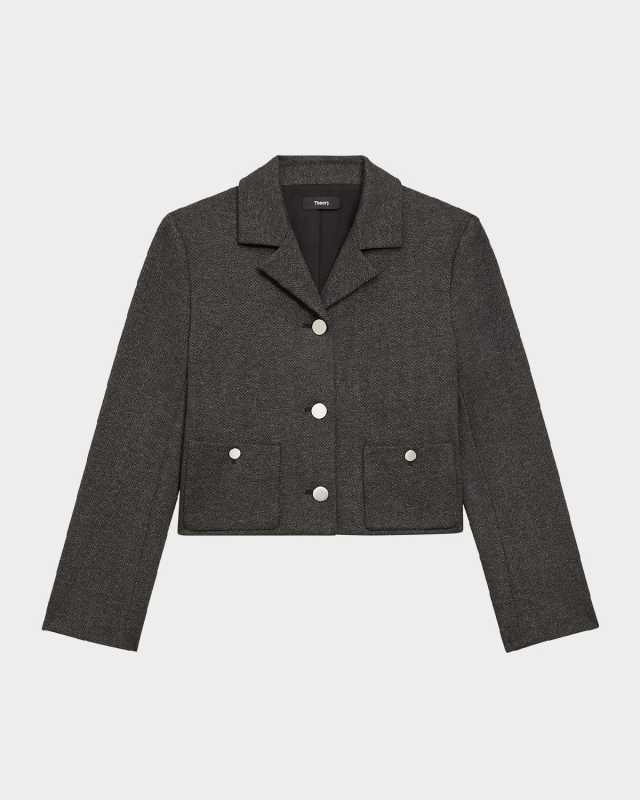 Boxy Cropped Patch Pocket Jacket