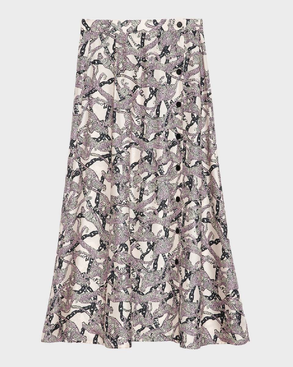 June Twill Wild Chains Midi Skirt