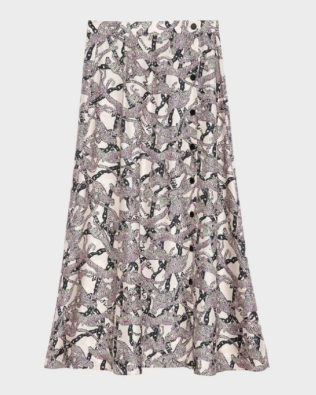 June Twill Wild Chains Midi Skirt