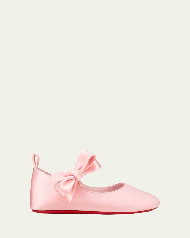 Girl's Lou Satin Bow Ballet Flats,