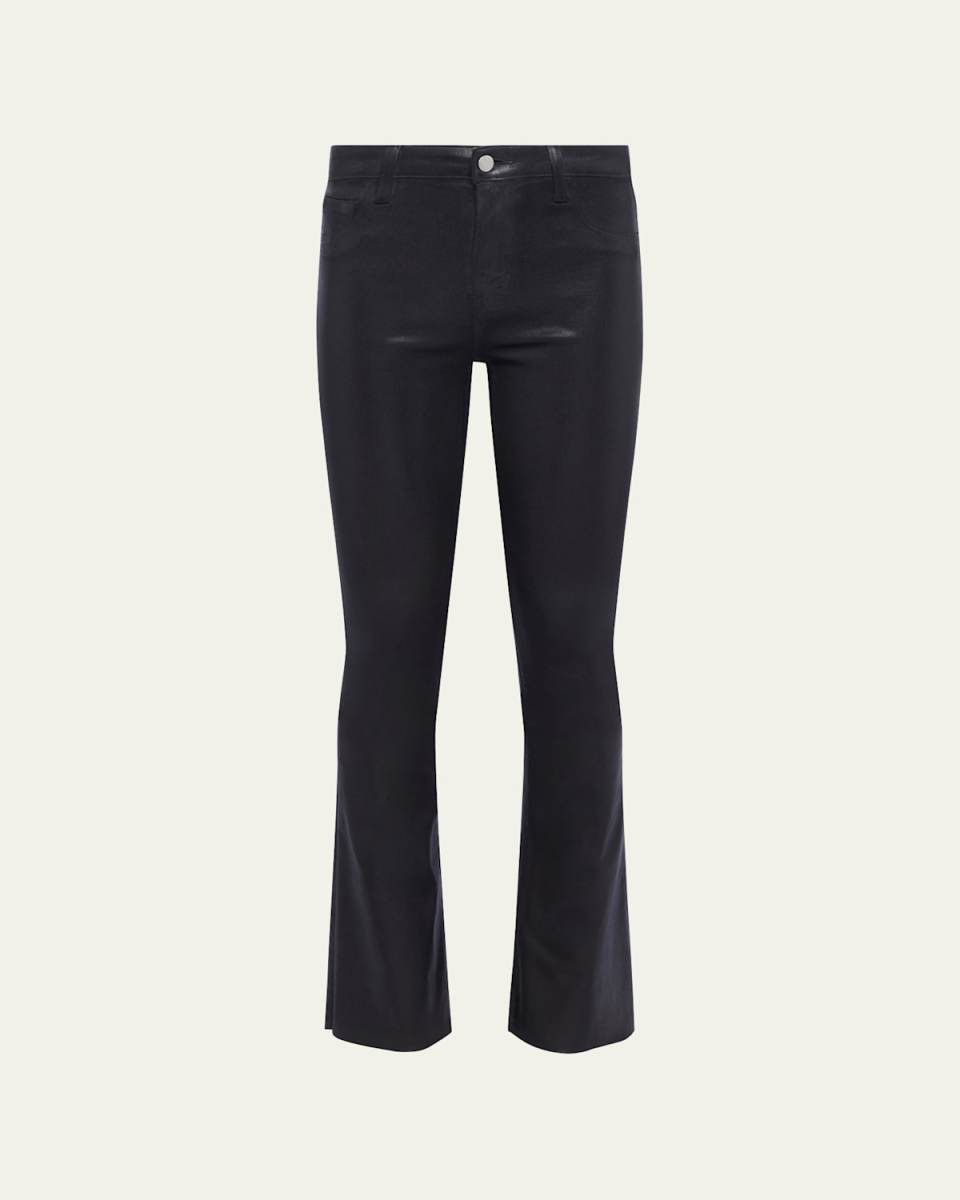 Ruth High-Rise Coated Straight Raw Hem Jeans