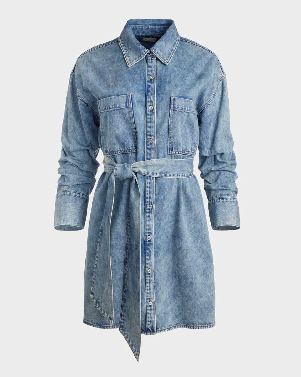 Brigita Belted Denim Mini Dress